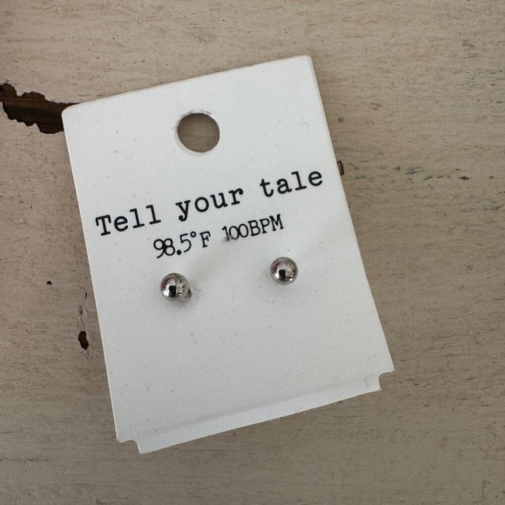 Nadine West Tell Your Tale Silver Ball Stud Earrings‎ Happiness Pink Package